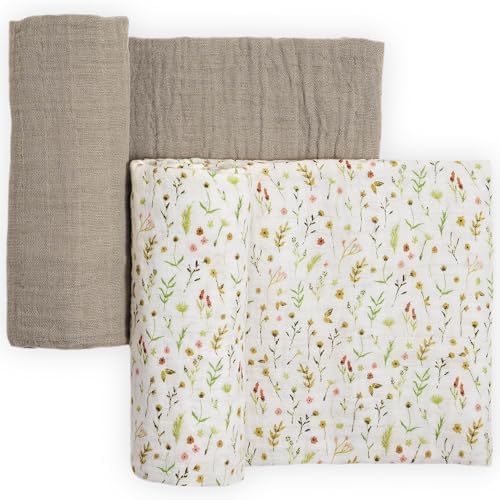 Little Unicorn 100% Natural Organic Cotton Muslin Swaddle Blanket 2 Pack | by LittleUnicorn