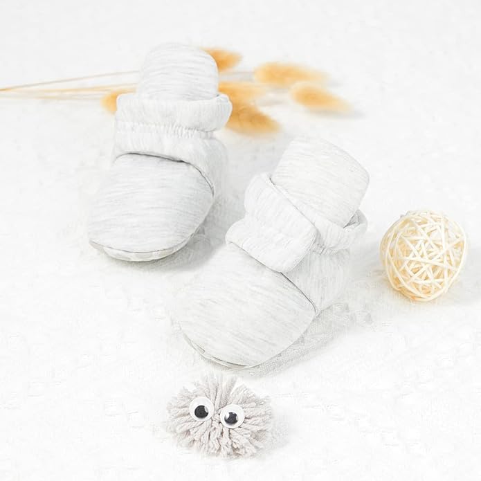Babelvit Newborn Baby Boy Girl Soft Fleece Booties Stay On Infant Slippers - Image 2