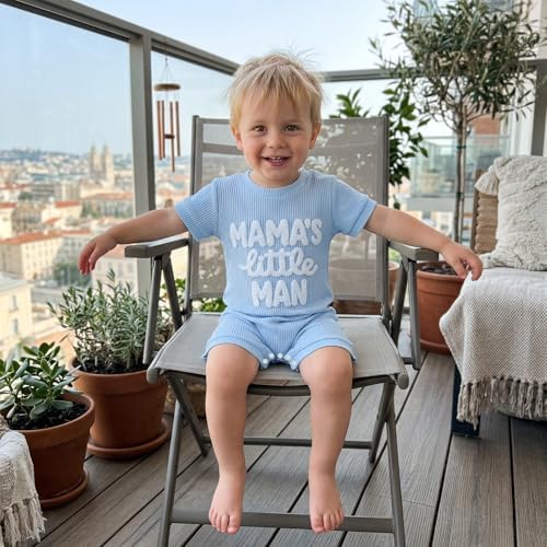 allshope Newborn Baby Boy Summer Outfit Romper Letter Embroidery Short Sleeve - Image 5