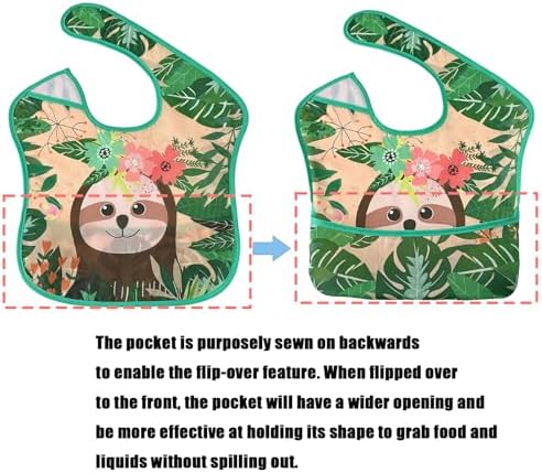 PandaEar 3 Pack Baby Bibs for Boys & Girls, Waterproof Polyester Toddler Bibs - Image 3
