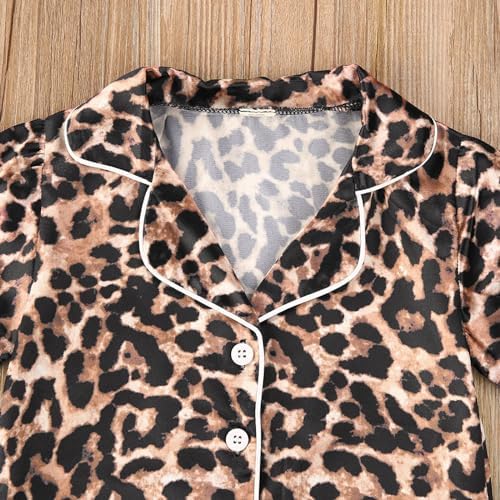 Kids Baby Girl Boy Satin Pajamas Set Button Down Sleep Shirt Top+Long Pants - Image 4