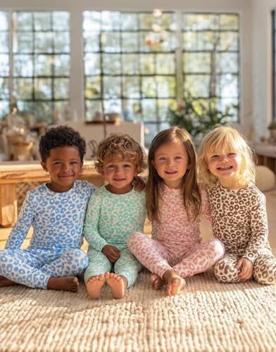 moimoln Cotton Modal Baby Toddler Pajamas Check Solid Leopard 6M-8Y - Image 6