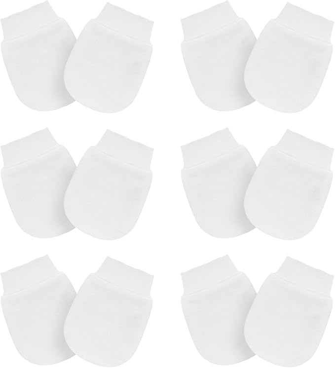 6 Pairs Baby Mittens No Scratch Mittens Infant Toddler Soft Gloves Essentials by Gvhntk