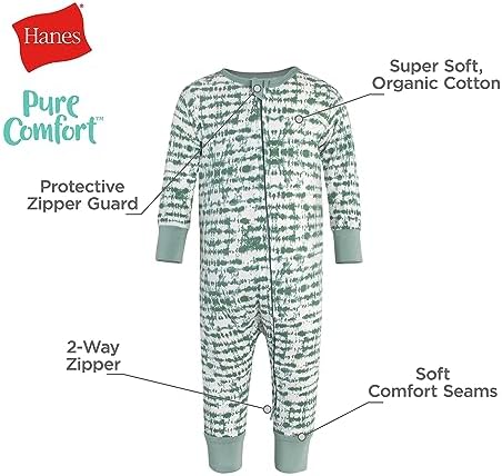 Hanes Baby Pure Comfort Organic Long Sleeve Footless Sleep N' Play, Infant - Image 5