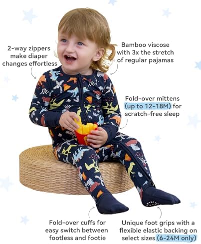babee Reshinee Bamboo Viscose Baby Footie Pajama, Zipper Sleeper Boys Girls - Image 2