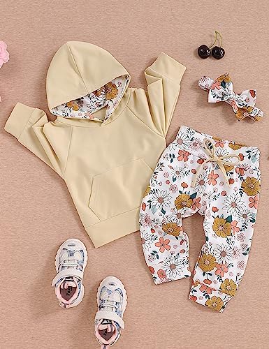 oklady Baby Girl Clothes, Hoodie Tops Floral Pant - Image 2