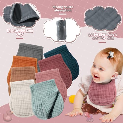 Frienda 8 Pack Muslin Burp Cloths - Image 3
