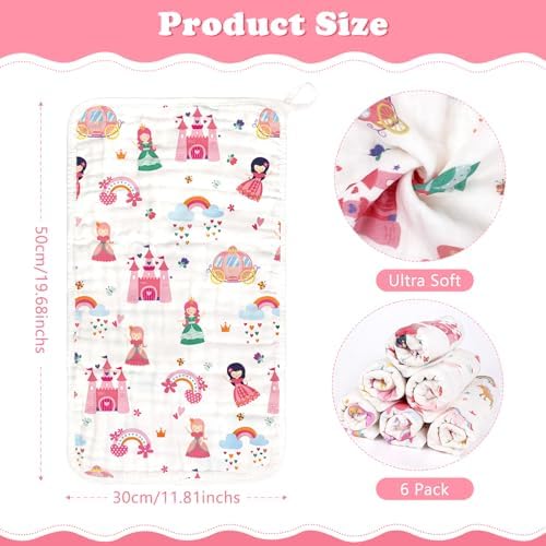 Baby Burp Cloths Muslin Washcloths 6 Pack Cotton Burp Rags - Image 2