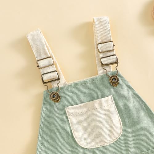 Fernvia Toddler Kids Baby Girl Boy Contrast Color Overalls Shorts Clothes - Image 4