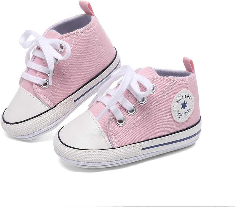Unisex Baby Girls Boys Canvas High-top Shoes, Newborn Infant Anti-Slip Soft - Image 5