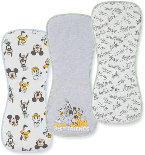 Disney Baby Mickey Mouse Burp Cloths 3 Pack 20" x 10" Burping Rags Infants by Disney