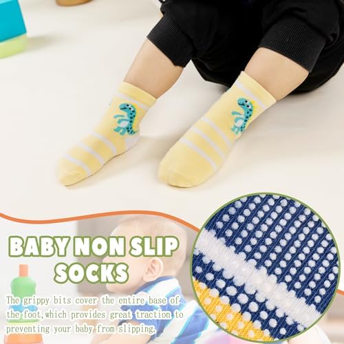 Toddler Non Slip Grips Socks Kids Anti Skid Baby Boys Girls Cotton Crew Socks - Image 3