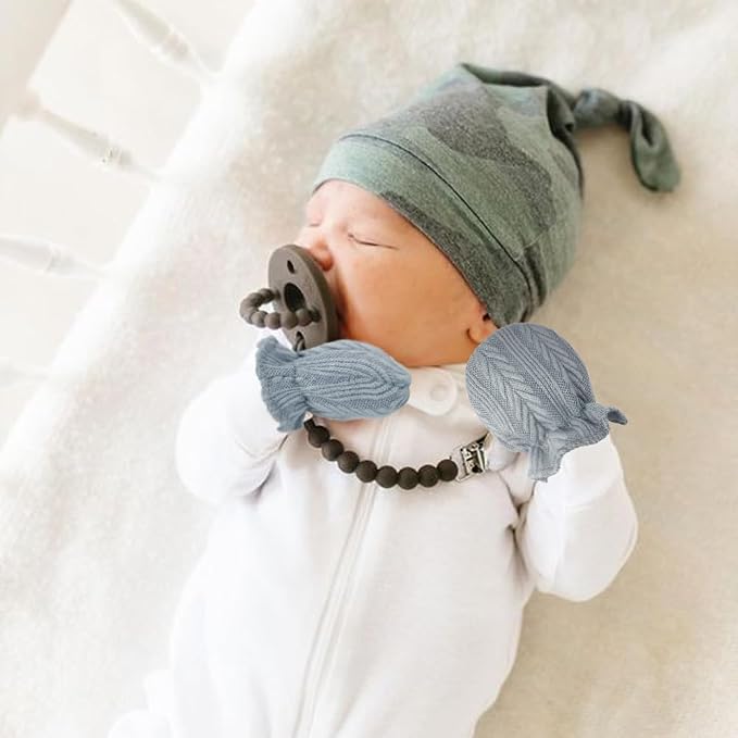 AQOKKA Newborn Baby Mittens No Scratch Cotton Elastic Wrist Gloves Infant - Image 5