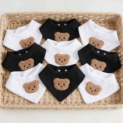 Muslin Cotton Baby Bibs, 12 Pack, Snap Closure, One Size, - Image 6