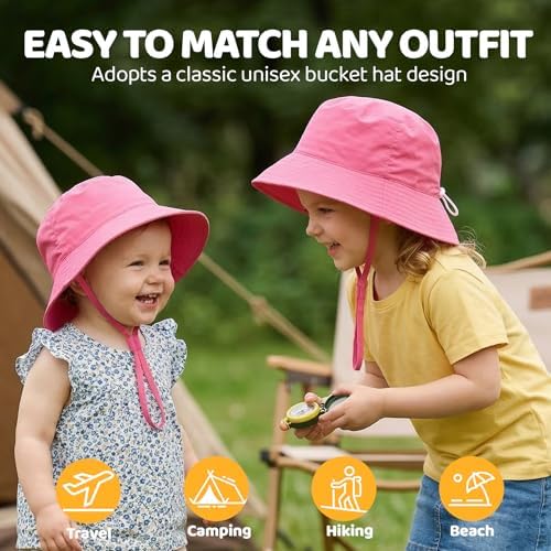 Toddler Bucket Hats UPF 50+ Baby Sun Hat Adjustable Kids Sun Protection Summer - Image 4