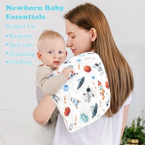Baby Burp Cloths Muslin Washcloths 6 Pack Cotton Burp Rags - Image 5