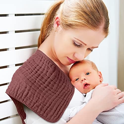8 Packs Muslin Burp Cloths Large 20" x 10", 6 Layers Unisex Baby Absorbent 100% - Image 6