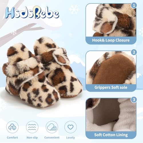 HsdsBebe Unisex Newborn Baby Cotton Booties Non-Slip Sole - Image 5