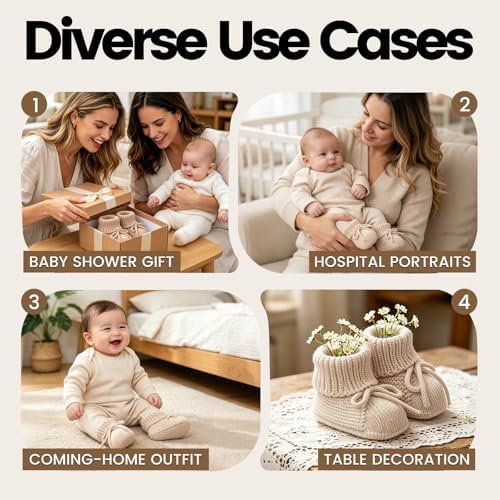Baby Girl Booties Newborn Knit Crib Shoes Infant Bunny Booties New Born Boy - Image 6