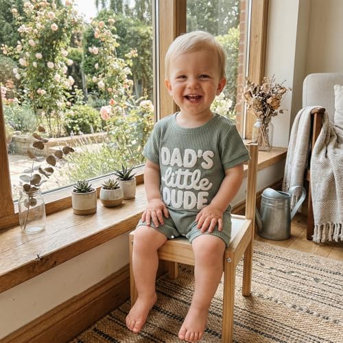 allshope Newborn Baby Boy Summer Outfit Romper Letter Embroidery Short Sleeve - Image 3