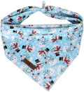 Lionet Paws Christmas Dog Bandana, Fabric Snowman Blue Dogs Kerchief by lionetpaws