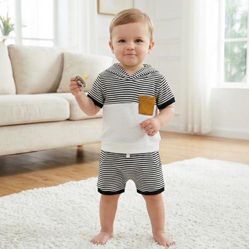 Toddler Baby Boy Hooded Dinosaur Summer Outfit Funny T-Shirt Shorts Set - Image 7