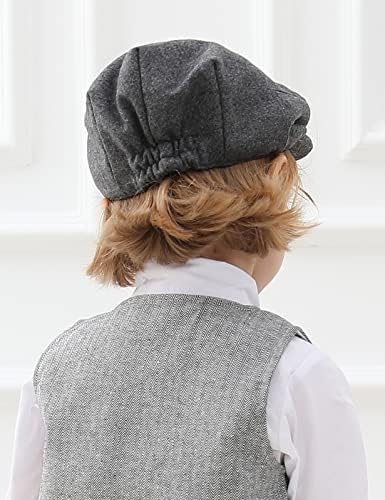 A&J DESIGN Baby Boys Newsboy Cap Toddler Kids Tweed Vintage Flat Hat - Image 2