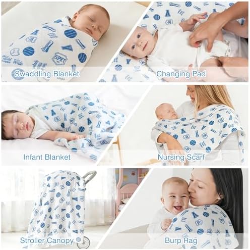 Baby Swaddle Blankets, Bamboo Muslin Receiving Blanket | 1-Pack, Lightweight & - Image 6