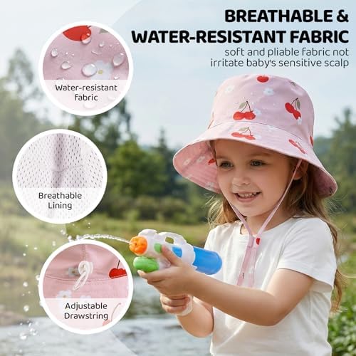Toddler Bucket Hats UPF 50+ Baby Sun Hat Adjustable Kids Sun Protection Summer - Image 3