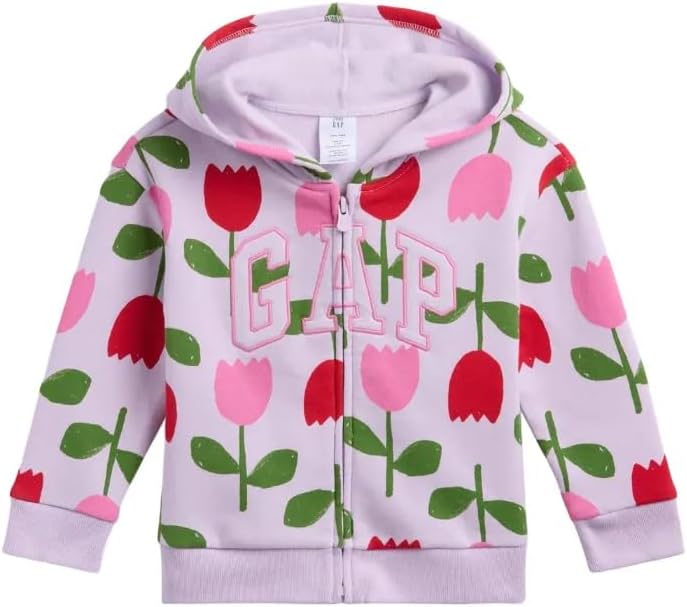 GAP Baby Girls' Logo Hoodie Hooded Full Zip Sweatshirt by GAP