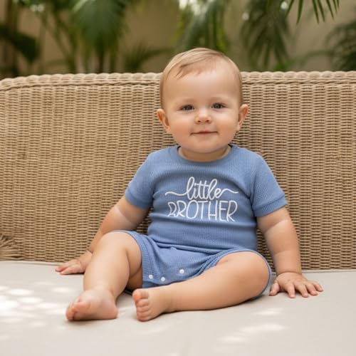 allshope Newborn Baby Boy Summer Outfit Romper Letter Embroidery Short Sleeve - Image 3