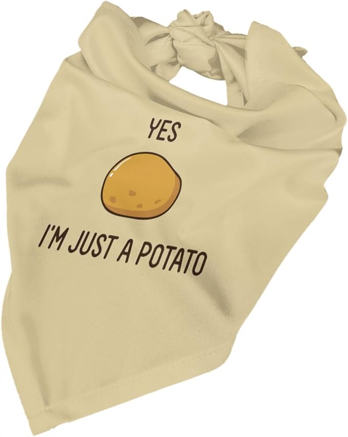Baked Potato with Legs Dog Bandana, Funny Washable Triangle Bibs Scarf - Image 5