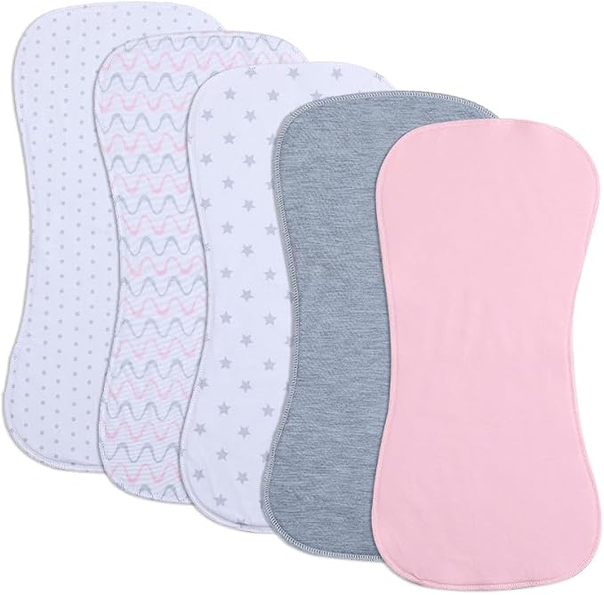 Baby Burp Cloths, Soft Absorbent Towel, 5 Pack by Gelisite
