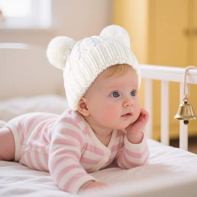 Yuoahcn Baby Girl Beanie Winter Baby Boy Hat Pom pom Warm Infant Toddler Cold - Image 2