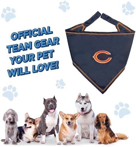 NFL Chicago Bears TIE Bandana, Small/Medium. Dog Bandana Scarf Bib - Image 7