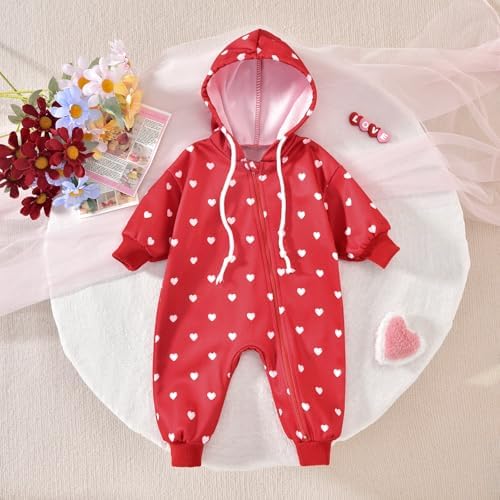 Unutiylo Unisex Baby Boys Girls Long Sleeve Infant Baby Zipper Hooded Jumpsuits - Image 3
