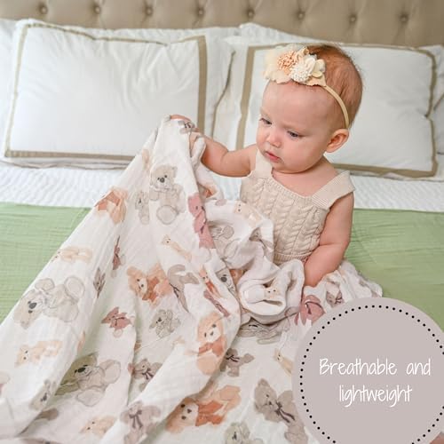 LollyBanks Baby Swaddle Blankets 2 Pack, 100% Cotton Muslin Blanket 47 x 47 - Image 4