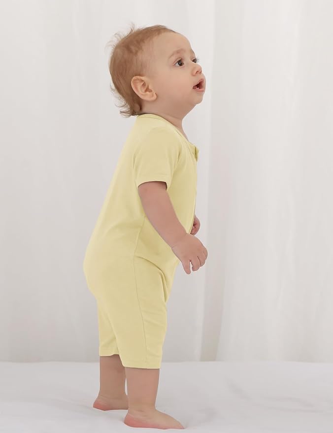 Jimonda Baby Bamboo Rayon Rompers Short Sleeve 3pc Pjs - Image 3
