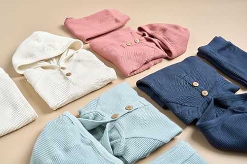 Modern Moments by Gerber Baby Girls Mini-Waffle 2 Piece Hoodie and Pant Set - Image 5