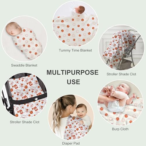 Baby Swaddle Blankets, Bamboo Muslin Receiving Blanket | 2-Pack, Lightweight & - Image 6