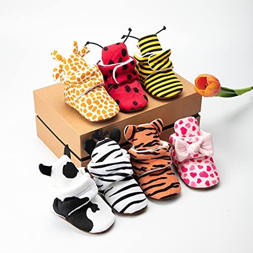 ohsofy Newborn Baby Cotton Booties Stay On Slipper Winter Warm Soft Shoes - Image 4