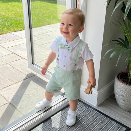 PUHHAPIEY Baby Boy Gentleman Wedding Outfit Dress Romper Suspender Pants | 0 3 - Image 3