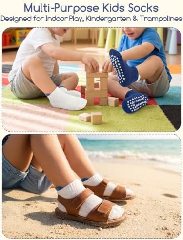 Aroveea Toddler Socks Non Slip Grip Ankle Baby 12 Pack - Image 5