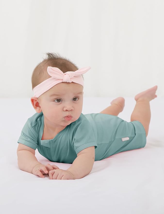 Jimonda Baby Rompers Cotton Boys Girls Short Sleeve Sleepers Pajamas Pjs | Two - Image 3