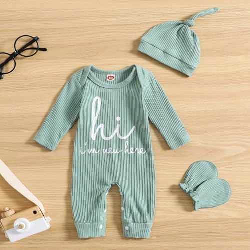 GRNSHTS Newborn Baby Boy Romper Coming Home Outfits Letter Print Bodysuit - Image 2