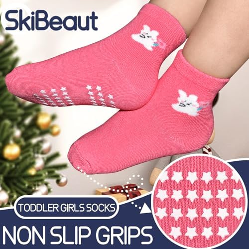 SkiBeaut Baby Toddlers Girls Socks, 12 Pairs Non Slip Kids Grips Toddler Grippy - Image 2