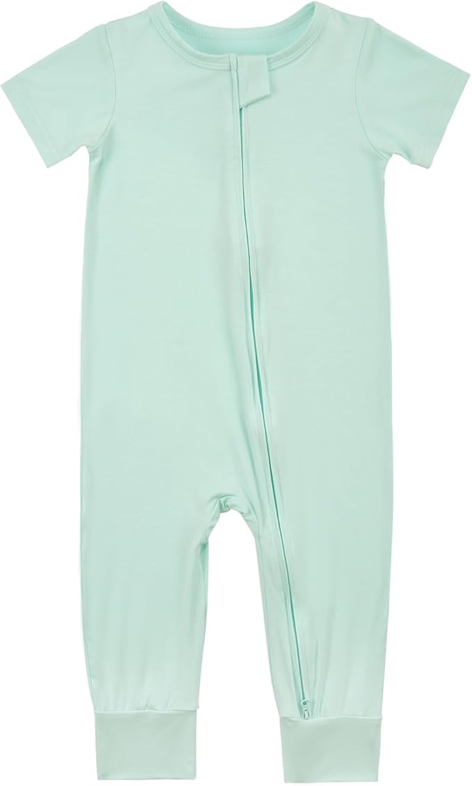 Aablexema Baby Short Sleeve Romper Bamboo Rayon Pajamas | Infant Summer Jumpsuit by Aablexema