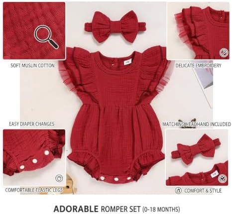 TITKKOP Ruffle Bubble Romper for Baby Girl | One-Piece Shorts Jumpsuit | Summer - Image 5
