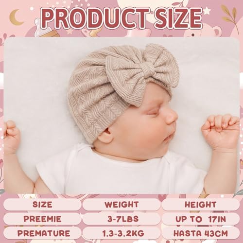 Cuffbow 4 Pcs Preemie Hats Baby Cap - Image 2