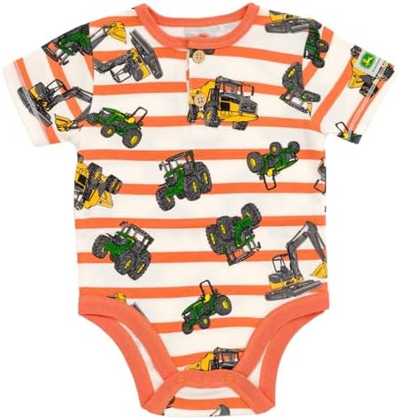 John Deere Farm Animals Tractor Truck Baby 5 Pack Short Sleeve Bodysuits - Image 5